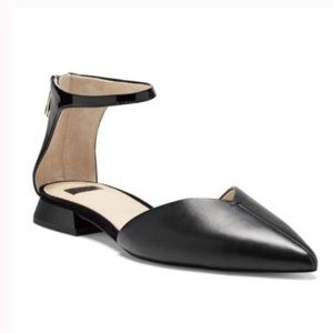 New in Box Louise et Cie Cicilia Pointed Toe Ankle Strap d’Orsay Flat, sz 9m